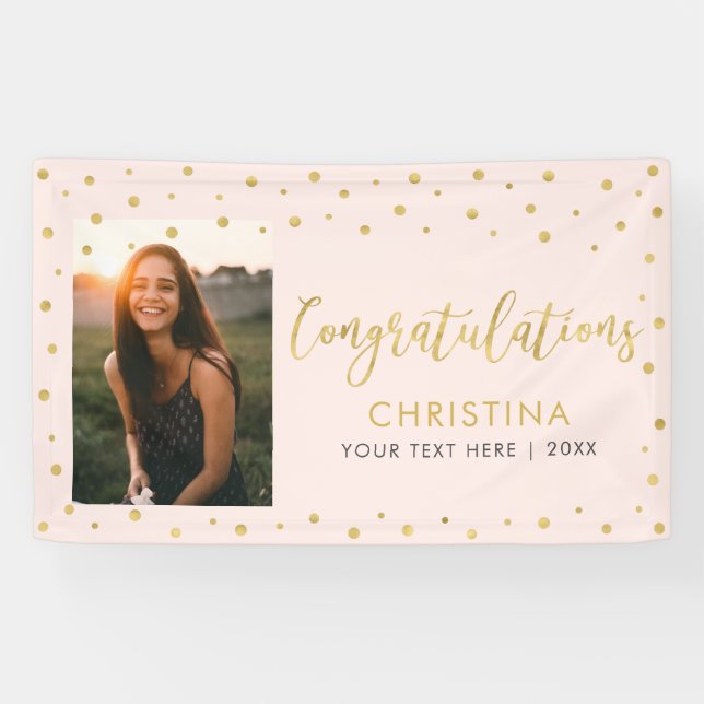 Gold & Pink | Congratulations Party, Event Photo Banner (Horizontal)