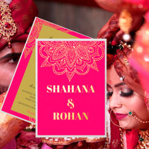 Gold Pink Elegant Formal Indian Theme Wedding  