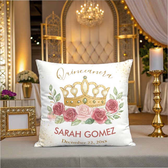 gold pink elegant quinceanera  cushion (Creator Uploaded)