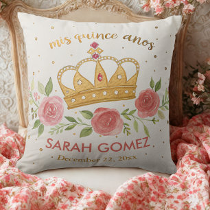 gold pink elegant quinceanera  cushion