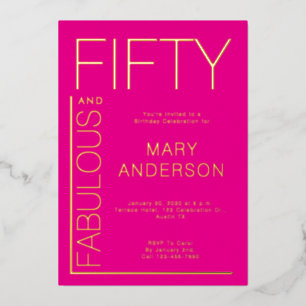 Gold Pink Fifty and Fabulous 50th Birthday Party