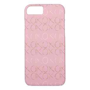 Gold Pink Girly Glam XOXO iPhone 8/7 Case