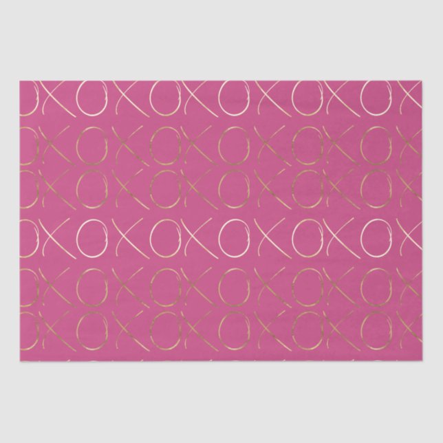 Gold Pink Girly Glam XOXO Love Tissue Paper (Front)