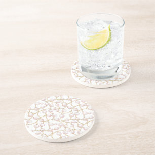 Gold Pink Glam Pearls Coaster