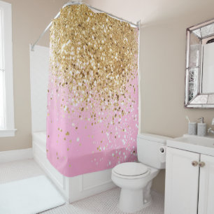 Gold Pink Glitter #1 Shower Curtain