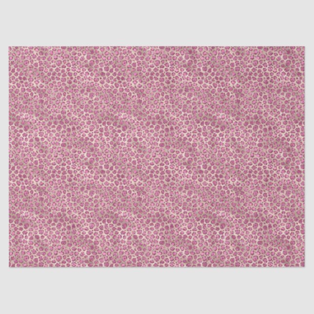 Gold Pink Glitzy Glitter Leopard Print Tissue Paper (Front)