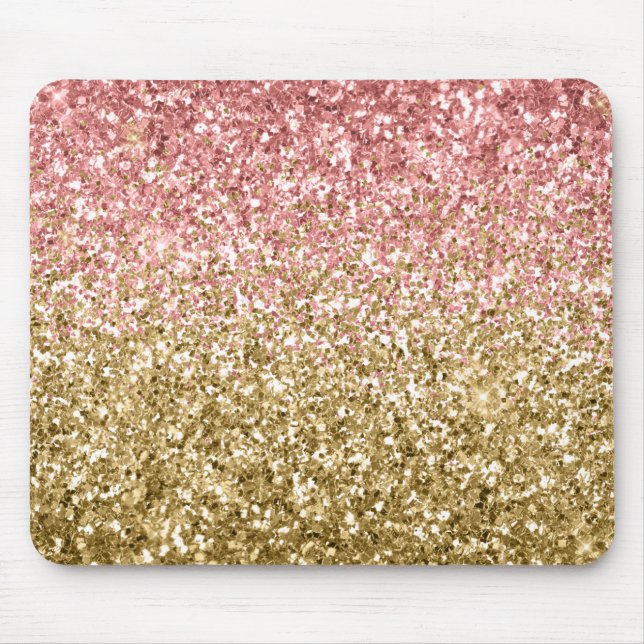 Gold Pink Glitzy Glitter Sparkle    Mouse Pad (Front)