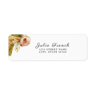 Gold Pink Green Boho Return Address Label