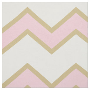 Gold Pink Large Chevron Baby Girl Fabric