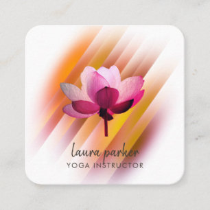 Gold Pink Lotus Flower Yoga Instructor Zen Art Square Business Card
