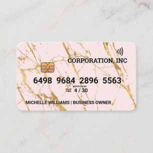 Gold Pink Marble   Debit Card Style