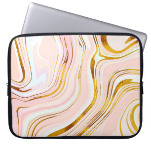 Gold Pink Marble: Luxurious Design. Laptop Sleeve