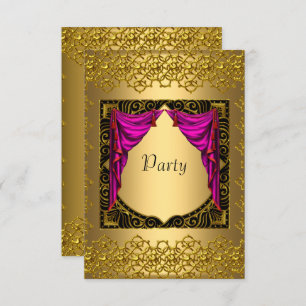 Gold Pink Party Invitation