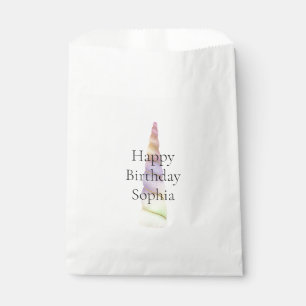 Gold Pink Purple Lime Unicorn Birthday Favour Bag