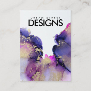 Gold Pink Purple Watercolor Earring Display Card