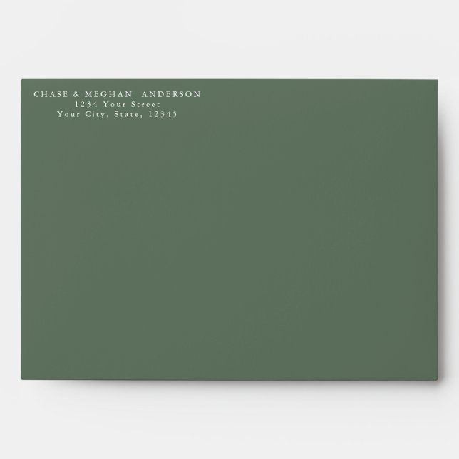 Gold Pink Sage Green Watercolor Custom  Envelope (Front)