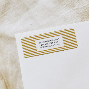 Gold Pinstripe Return Address Label