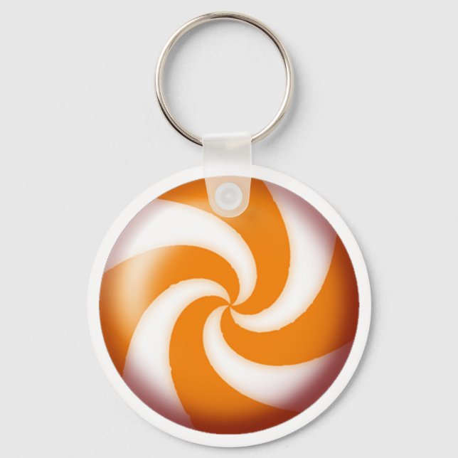 GOLD PINWHEEL CANDY by SHARON SHARPE Key Ring (Front)