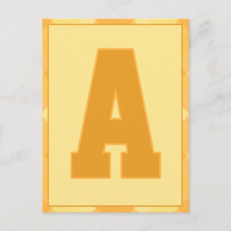 Gold Plaid Letter "A" Typography Banner Card