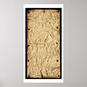 Gold plate with 'brief' Etruscan inscription, from Poster