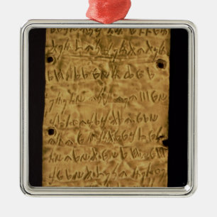 Gold plate with Phoenician inscription, from Santa Metal Tree Decoration