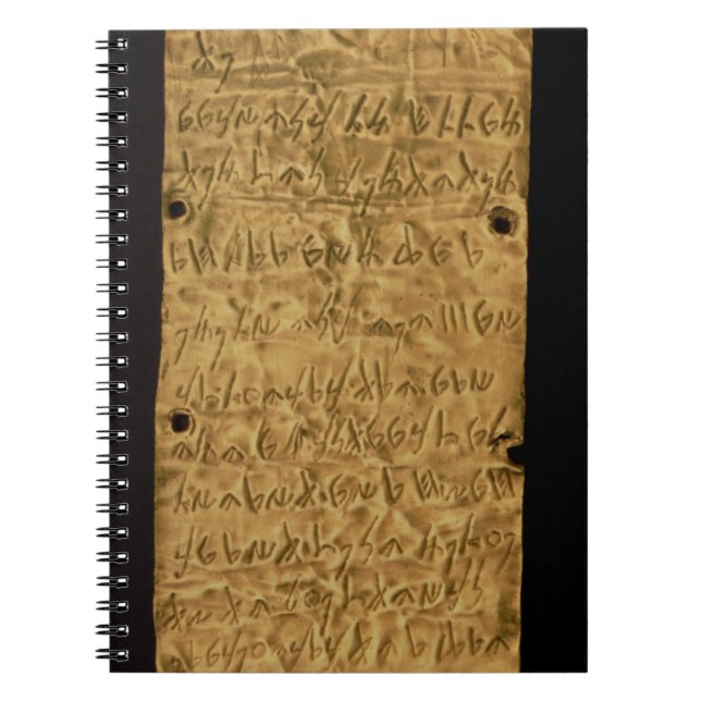 Gold plate with Phoenician inscription, from Santa Notebook (Front)