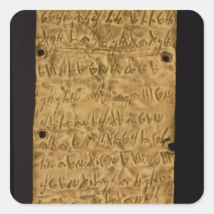 Gold plate with Phoenician inscription, from Santa Square Sticker