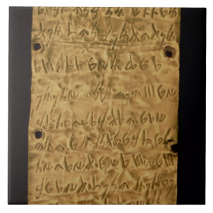 Gold plate with Phoenician inscription, from Santa Tile