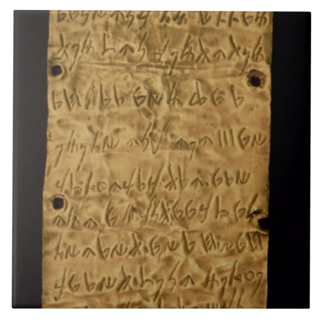 Gold plate with Phoenician inscription, from Santa Tile (Front)