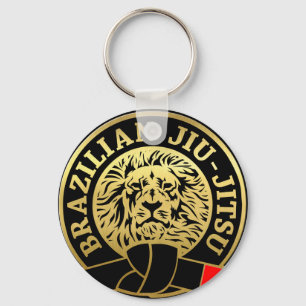 Gold Plated Brazilian Jiu Jitsu Lion Key Ring