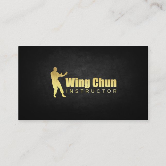 Gold Plated Wing Chun Instructor Business Card (Front)