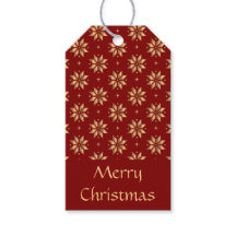 Gold Poinsettia Pattern on Red