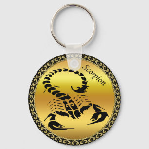 Gold poisonous scorpion very venomous insect key ring