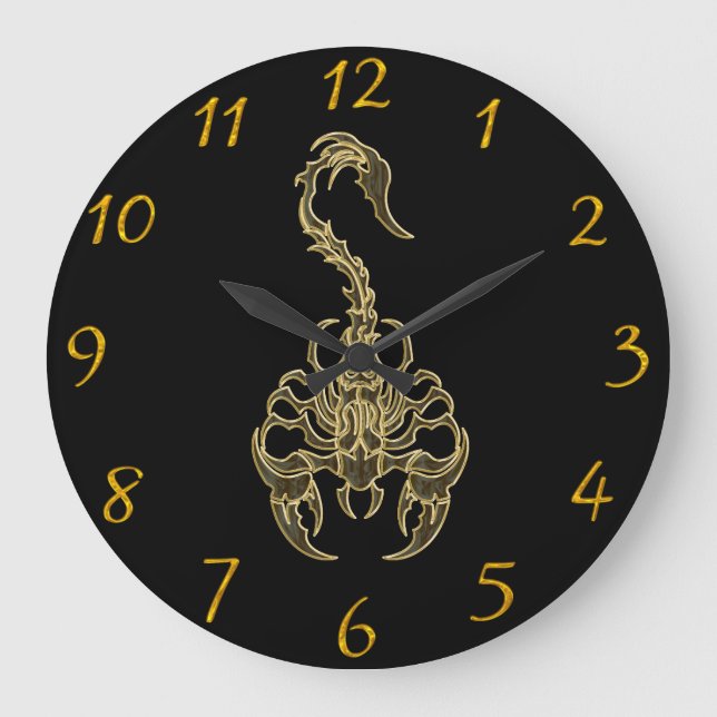 Gold poisonous scorpion very venomous insect  large clock (Front)