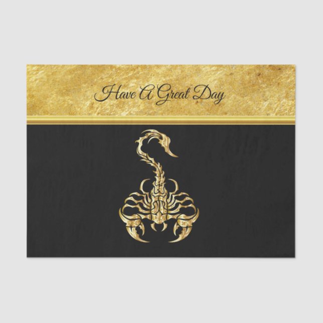 Gold poisonous scorpion very venomous insect tissue paper (Front)