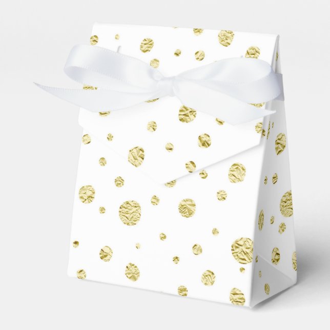 Gold Polka Dot Favour Gift Box (Front Side)