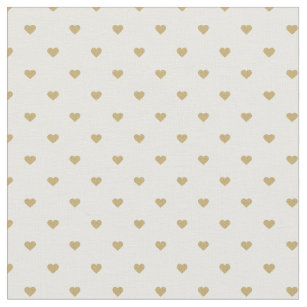Gold Polka Dot Hearts Fabric