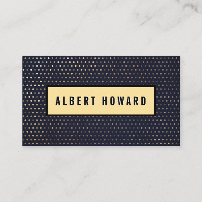 Gold Polka Dot Pattern Business Card (Front)