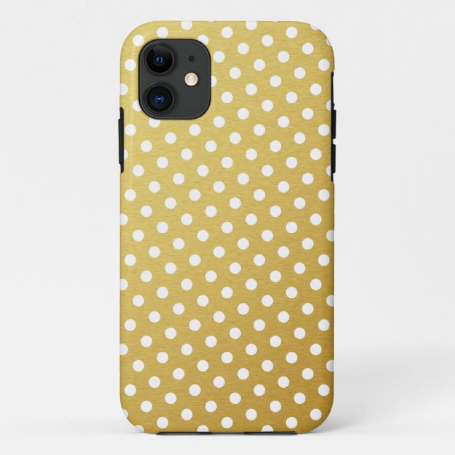 Gold Polka Dot Pattern iPhone Case (Back)
