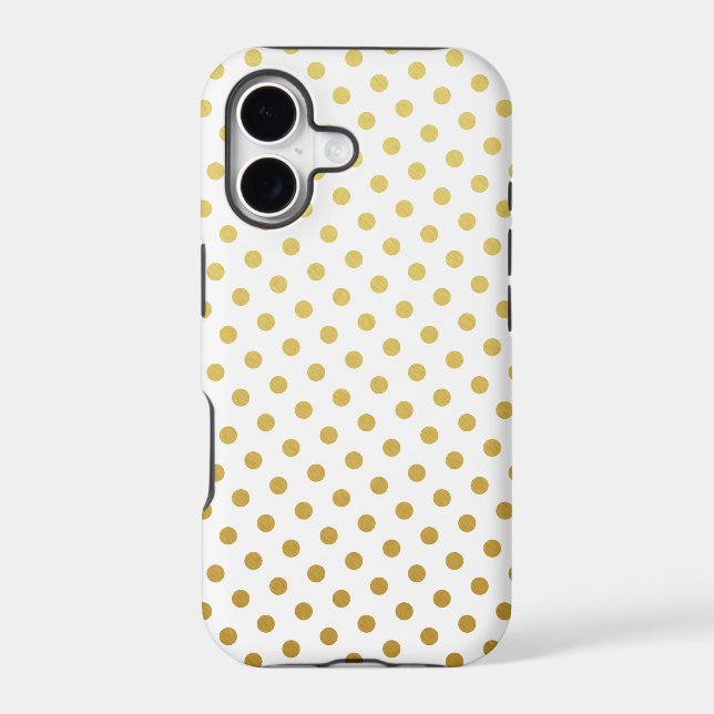 Gold Polka Dot Pattern iPhone Case (Back)
