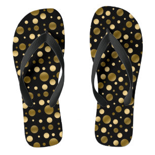 Gold Polka Dot Seamless Pattern Thongs