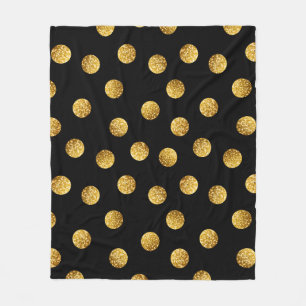 Gold Polka Dot: Sparkling Seamless. Fleece Blanket