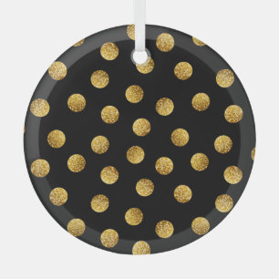 Gold Polka Dot: Sparkling Seamless. Glass Tree Decoration