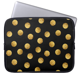 Gold Polka Dot: Sparkling Seamless. Laptop Sleeve
