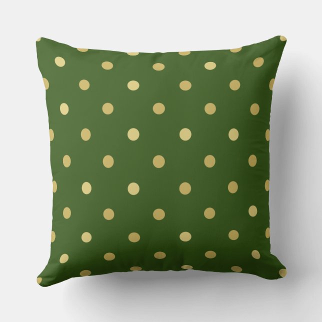 Gold polka dot throw pillow (Back)