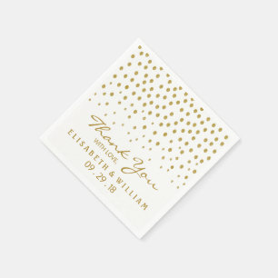 Gold Polka Dot Wedding Napkin