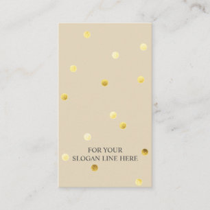 Gold Polka DotPattern Beige Vertical Business Card
