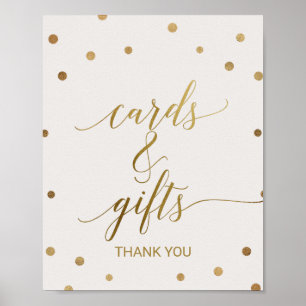 Gold Polka Dots Cards and Gifts Sign