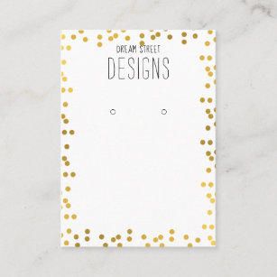 Gold Polka Dots Glitter Earring Display Card