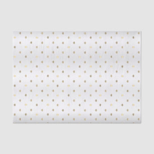Gold Polka Dots on a White Satin Background Tissue Paper